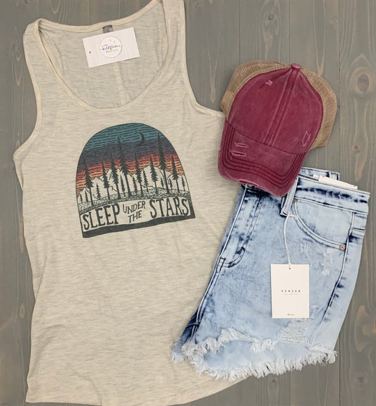 Sleep Under the Stars Tank-Oatmeal