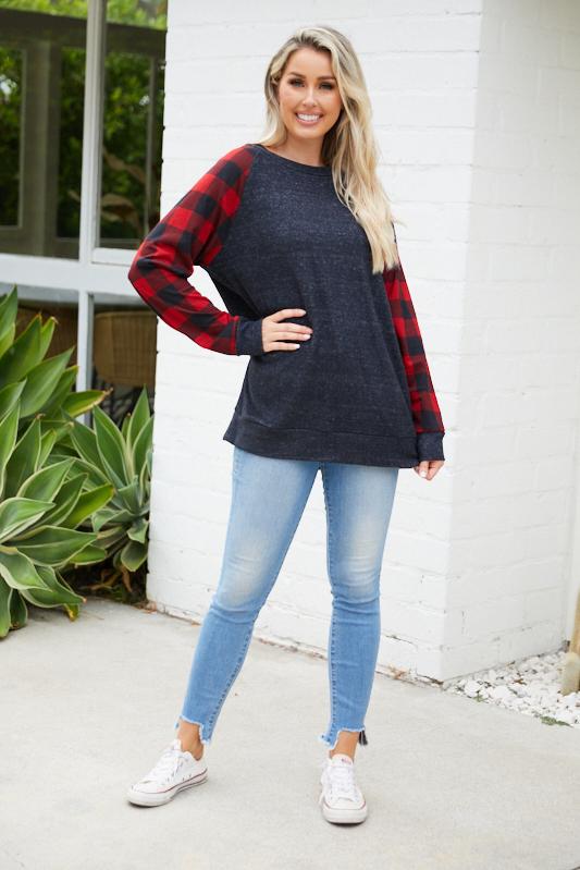 Cozy In Plaid Top