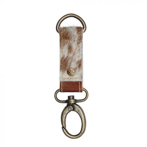 Brown and White Key Fob