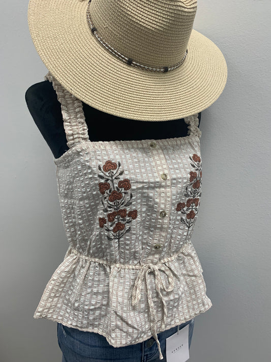 Embroidered Floral Top